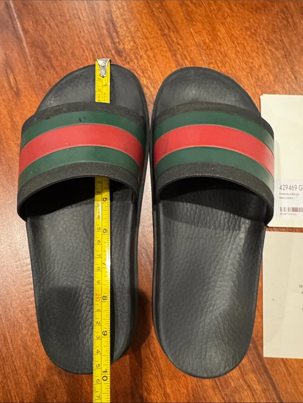 Gucci slides red green stripes black